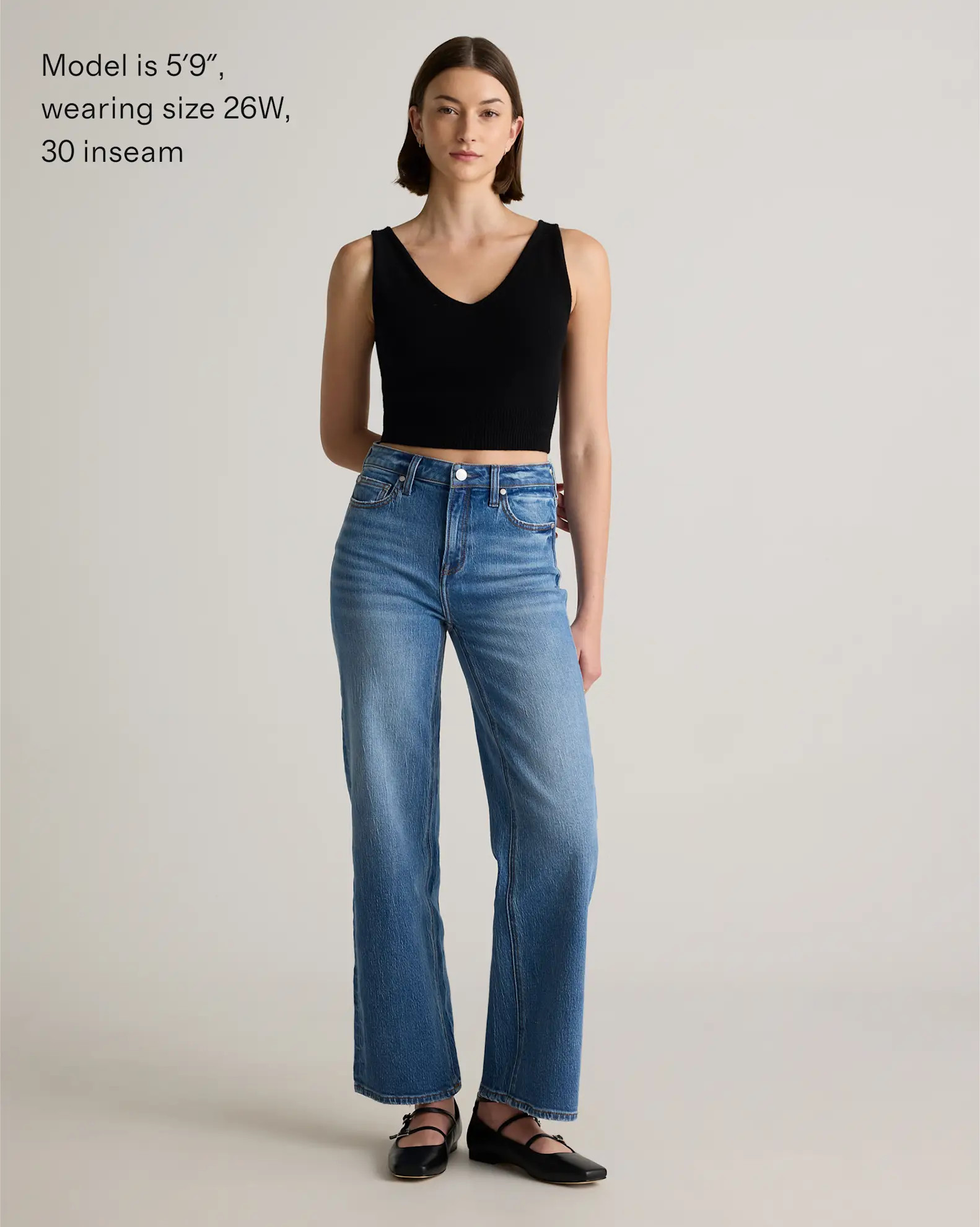 Comfort Stretch High Rise Wide Leg Jeans - 28" inseam | Quince