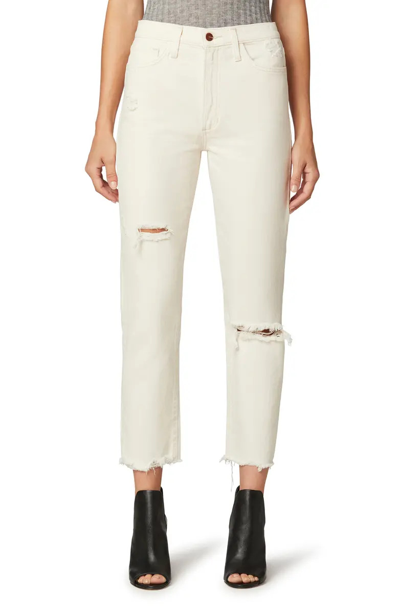 The Honor Ripped High Waist Ankle Straight Leg Jeans | Nordstrom Rack