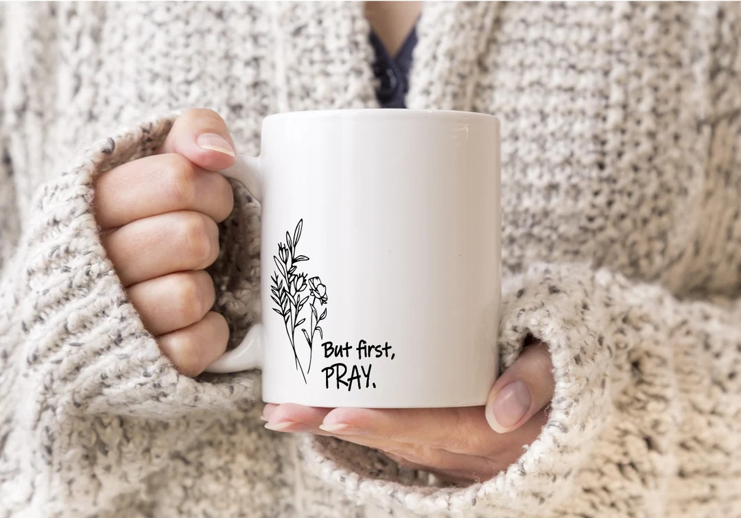 But first pray Coffee Mug | Psalm 55:17 Scripture Coffee Mug | Christian Mug | Bible Verse Mug | ... | Etsy (US)