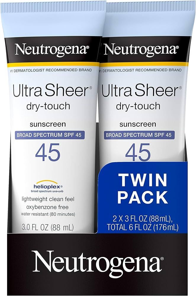 Neutrogena Ultra Sheer Dry-Touch Water Resistant and Non-Greasy Sunscreen Lotion with Broad Spect... | Amazon (US)