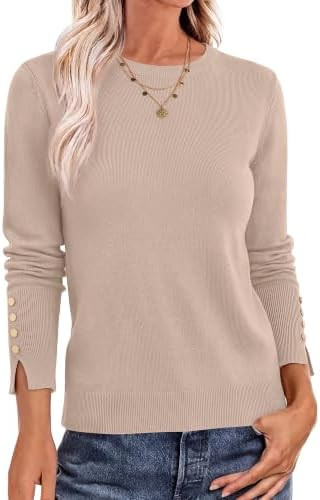 ANRABESS Sweaters for Women Lightweight Buttons Long Sleeve Fall Outfits | Amazon (US)