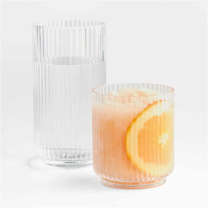 Fluted Acrylic Glasses | Crate & Barrel | Crate & Barrel
