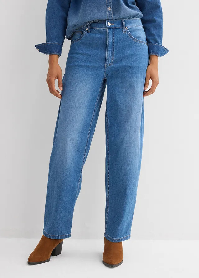 Barrel jeans high waist lichtblauw denim used | Bonprix NL (Influencer)