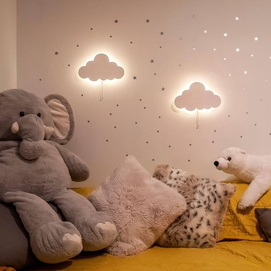 2 PACK Cloud Light - Floating Cloud Wall Lamp for Nursery | Cute Floating Cloud Lamp for Kids Bed... | Amazon (US)