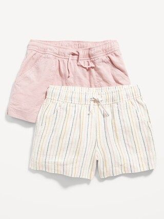 Linen-Blend Pull-On Shorts 2-Pack for Girls | Old Navy (US)
