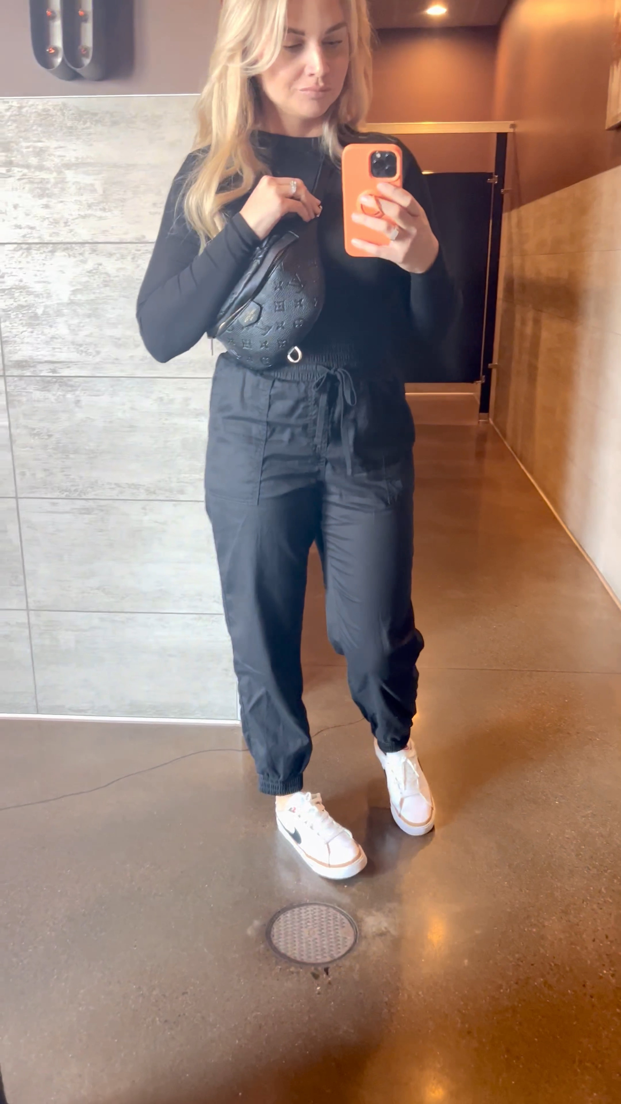 Black jogger high waist ankle pants, Target, lululemon, gucci, Amazon, nike shoes, dunks and court legacy, white, black, tan. Date night, jeans, going out, work casual clothing. Clothes. Outift. 

#LTKitbag #LTKstyletip #LTKshoecrush