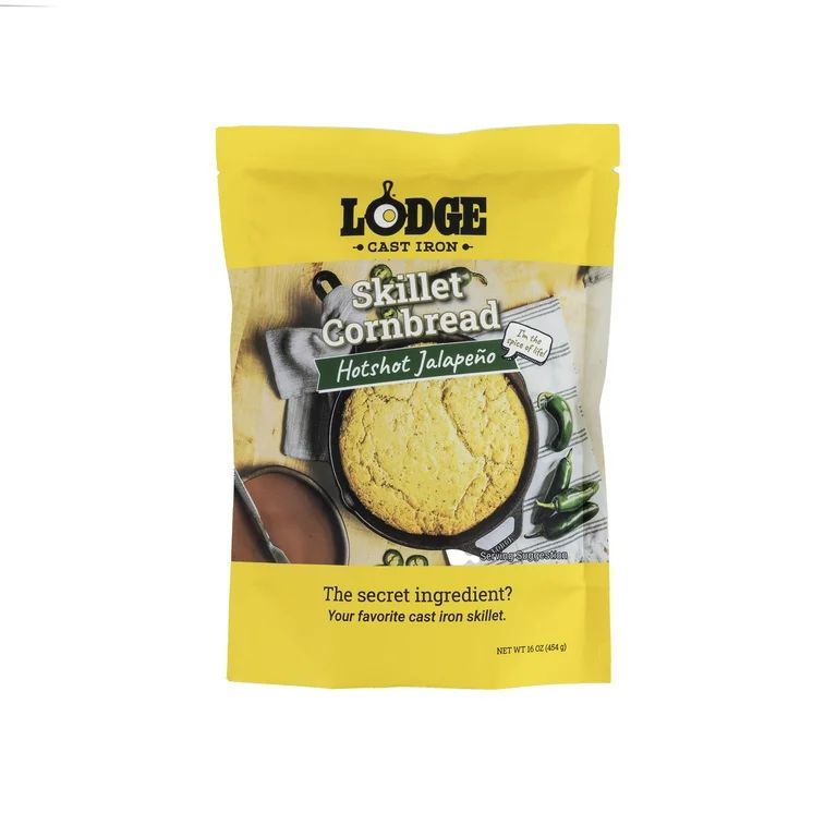 Lodge Cast Iron Skillet Cornbread Mix, Hotshot Jalapeno, 1-Pack, 16 oz | Walmart (US)