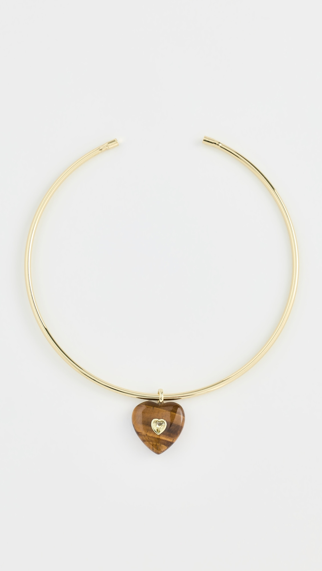 SHASHI Collar Charm Necklace Gold/Tigerseye One Size | Shopbop