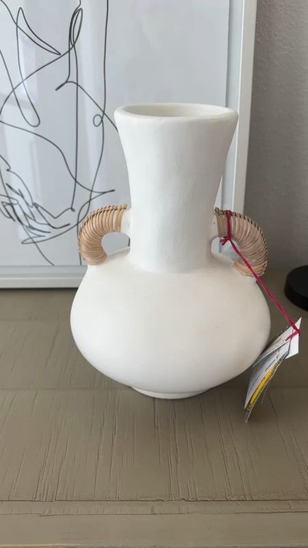White vase with wrapped handles 
Home decor finds 

#LTKunder50 #LTKhome