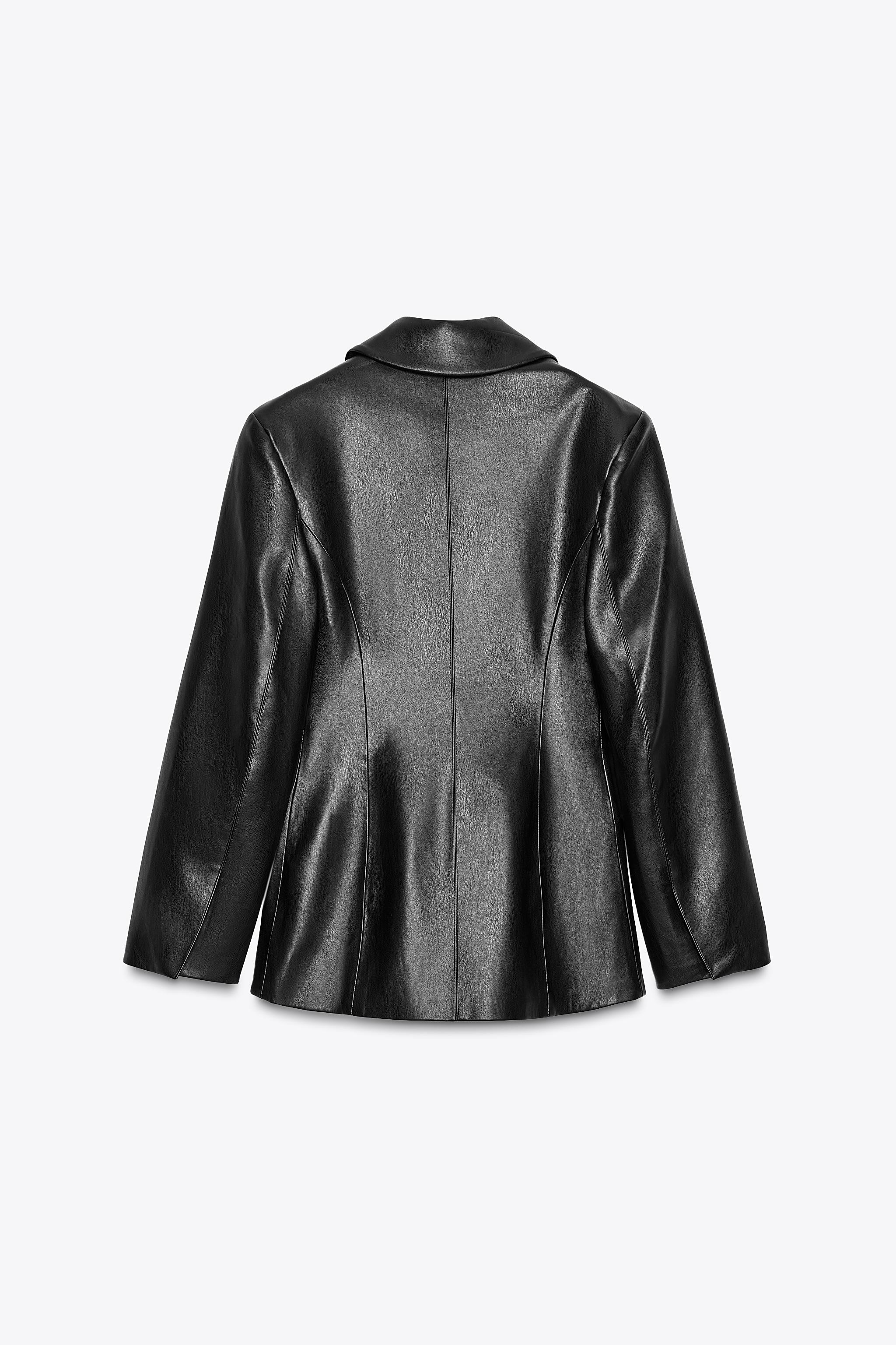 FITTED FAUX LEATHER BLAZER | Zara US