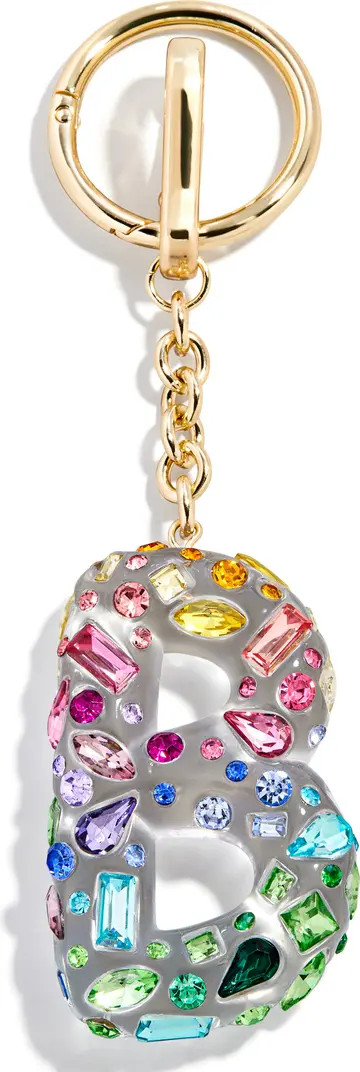 BaubleBar Crystal Initial Key Ring Bag Charm | Nordstrom | Nordstrom