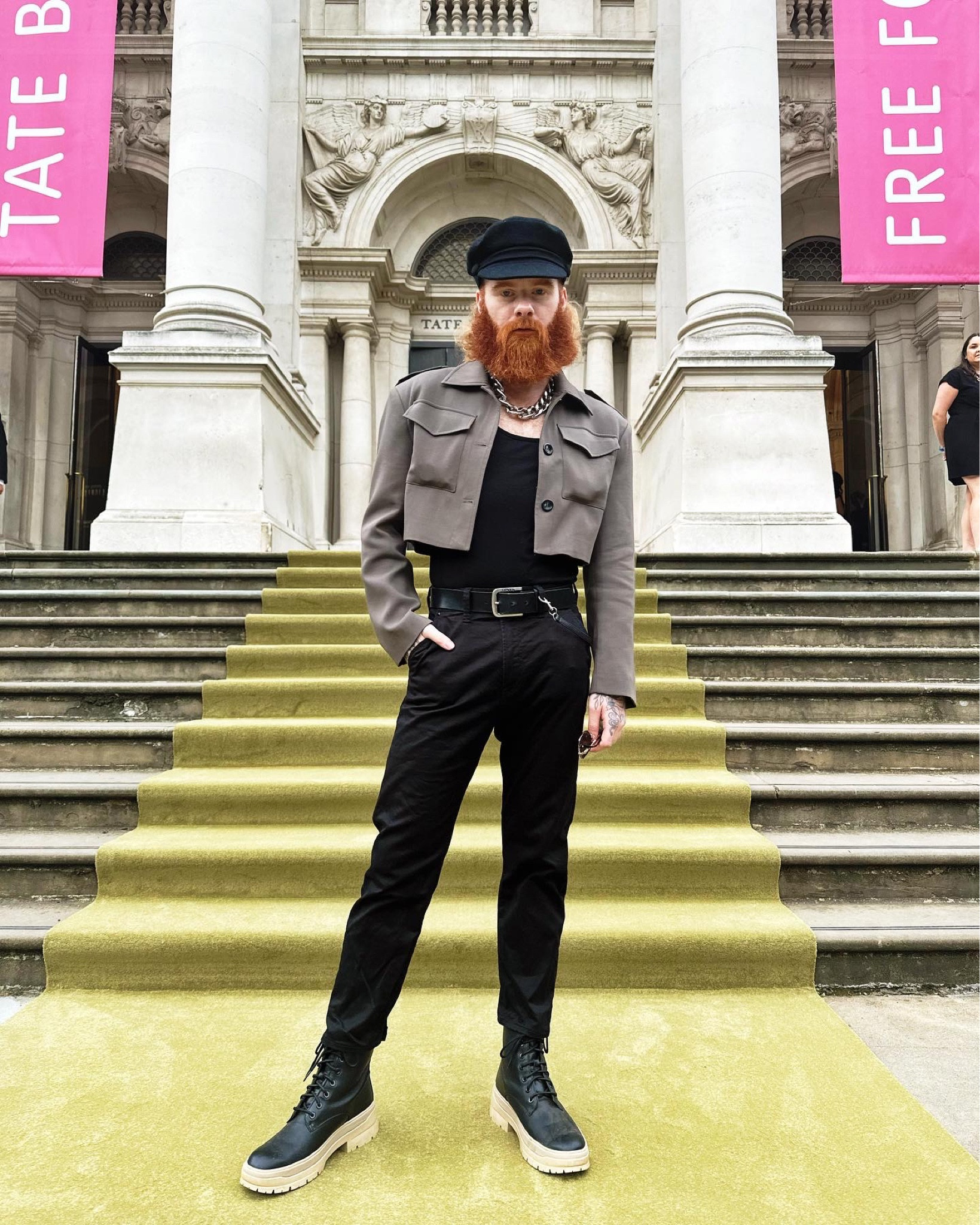 Black g-star chinos, black chunky boots, black and cream boots, cropped brown blazer, black newsboy hat, timberland boots, g-star, dr martens 

#LTKmens #LTKstyletip #LTKSeasonal