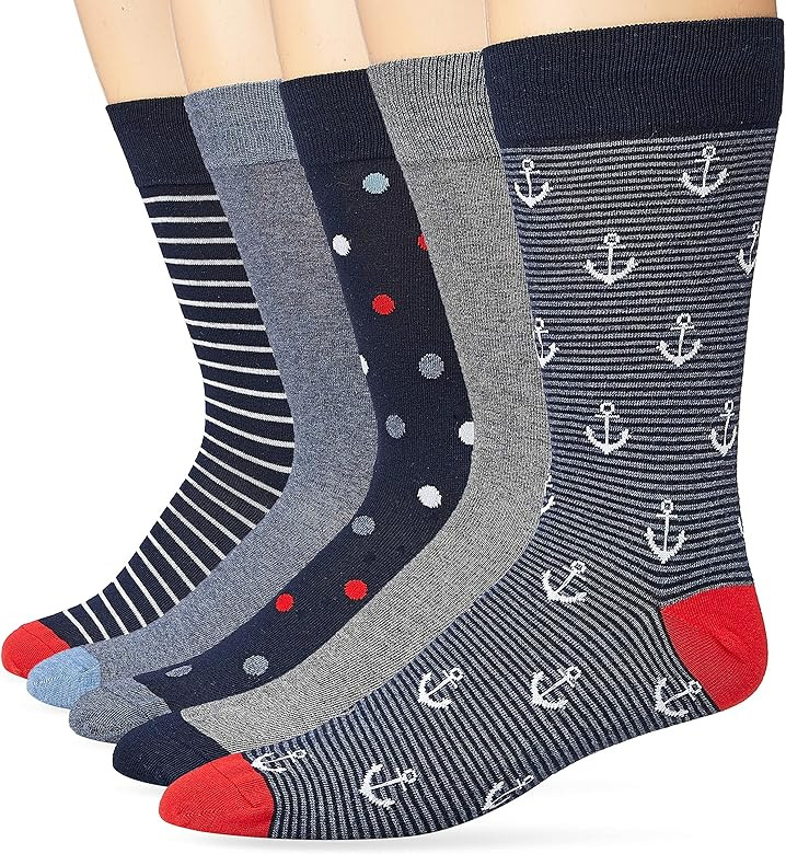 Goodthreads Men's Patterned Socks, Pack of 5 | Amazon (US)