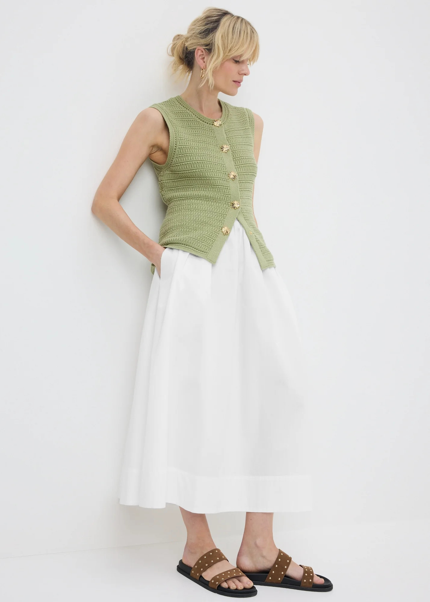 White Poplin Maxi Skirt | Matalan (UK)