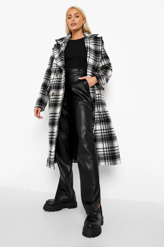Oversized Collar Wool Look Coat | boohoo (US & Canada)