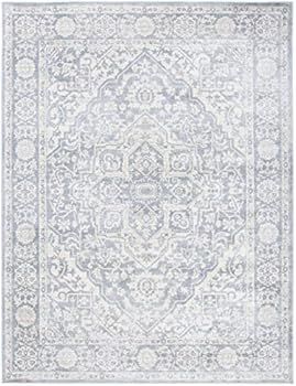 Amazon.com: SAFAVIEH Brentwood Collection 8' x 10' Light Grey/Ivory BNT832F Medallion Distressed ... | Amazon (US)