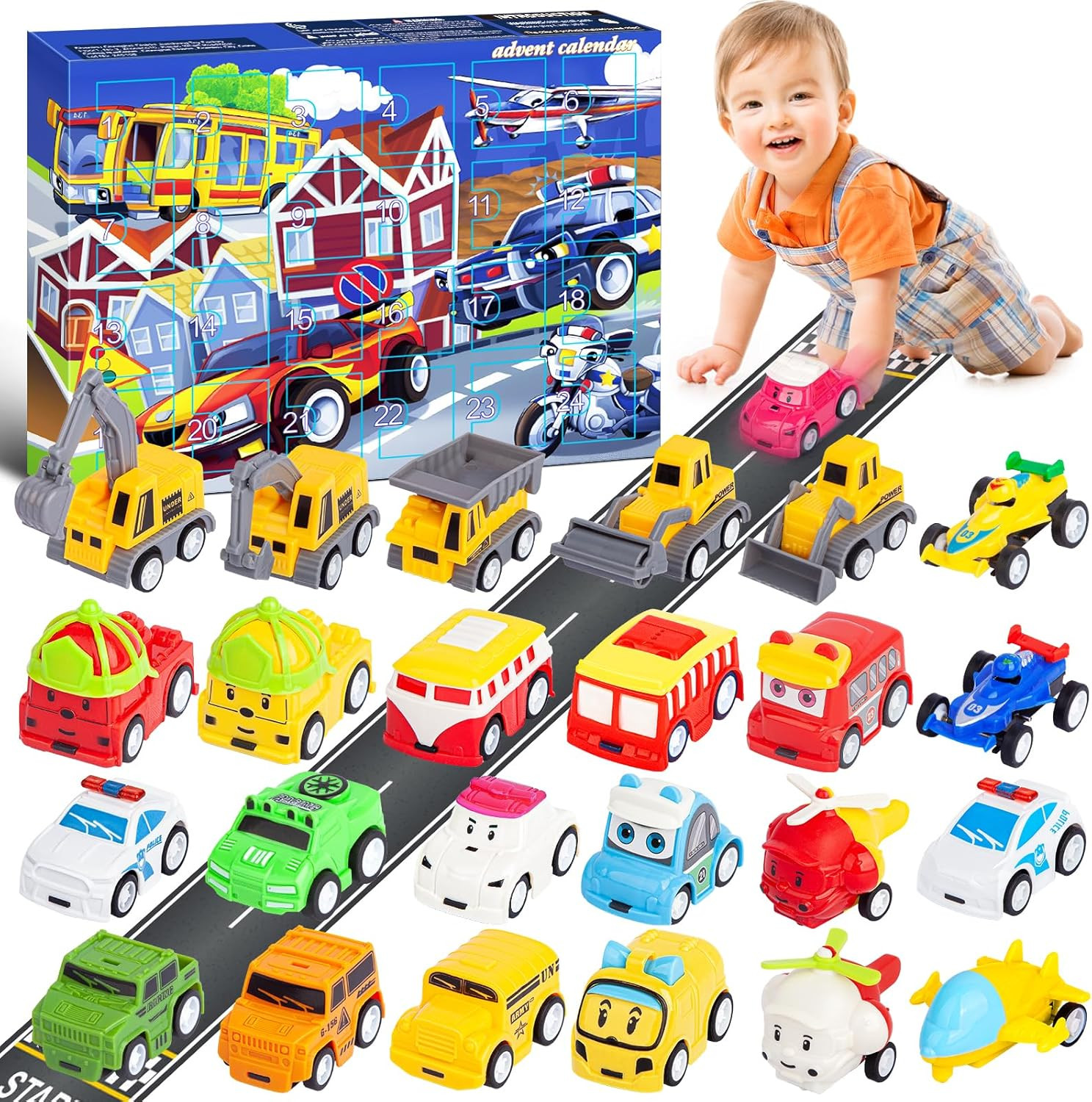 UUGEE 2025 Christmas Advent Calendar for Boys Kids, 24 Days Countdown Calendar 24 Vehicles Pull B... | Walmart (US)