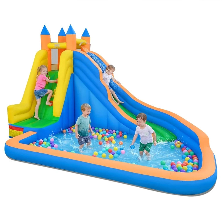 Costway Inflatable Water Slide Mighty Bounce House Castle Splash Pool without Blower | Walmart (US)