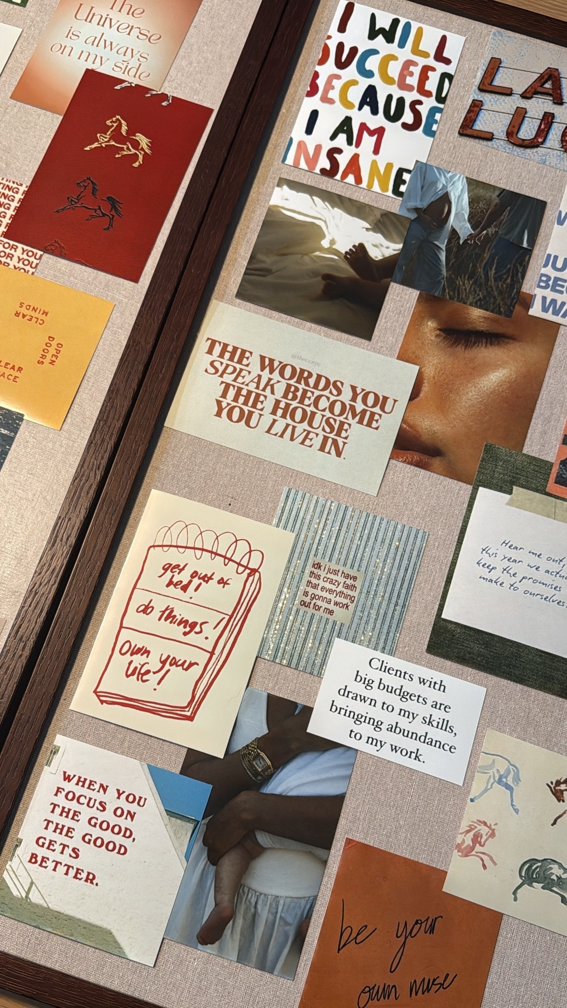 Vision board and pins I used! 