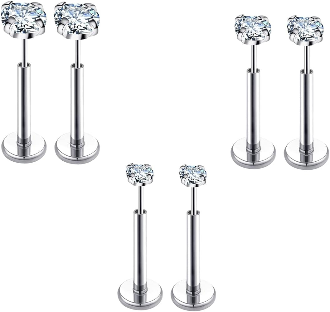 COTATI 20G Flat Back Earrings Stud Threadless Tragus Cartilage Lip Medusa Piercing Jewelry Hypoal... | Amazon (US)