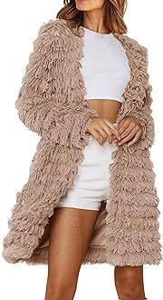 PRETTYGARDEN Women's 2023 Winter Faux Fur Jackets Fall Fashion Open Front Long Shaggy Coat Outerw... | Amazon (US)