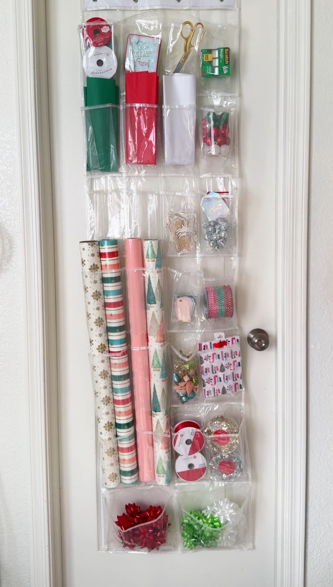 Gift wrap organization hack 🎀

Got this $6.92 over the door shoe organizer from Walmart and modified it to hold all my wrapping supplies!

#LTKHoliday #LTKGiftGuide #LTKSeasonal