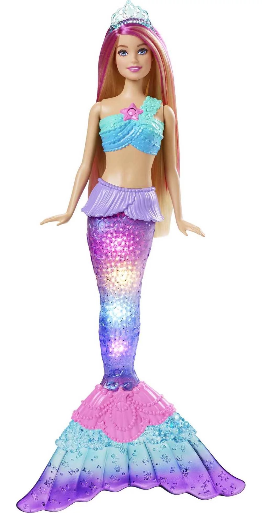 Barbie Dreamtopia Mermaid Doll with Twinkle Light-Up Tail and Pink-Streaked Hair - Walmart.com | Walmart (US)
