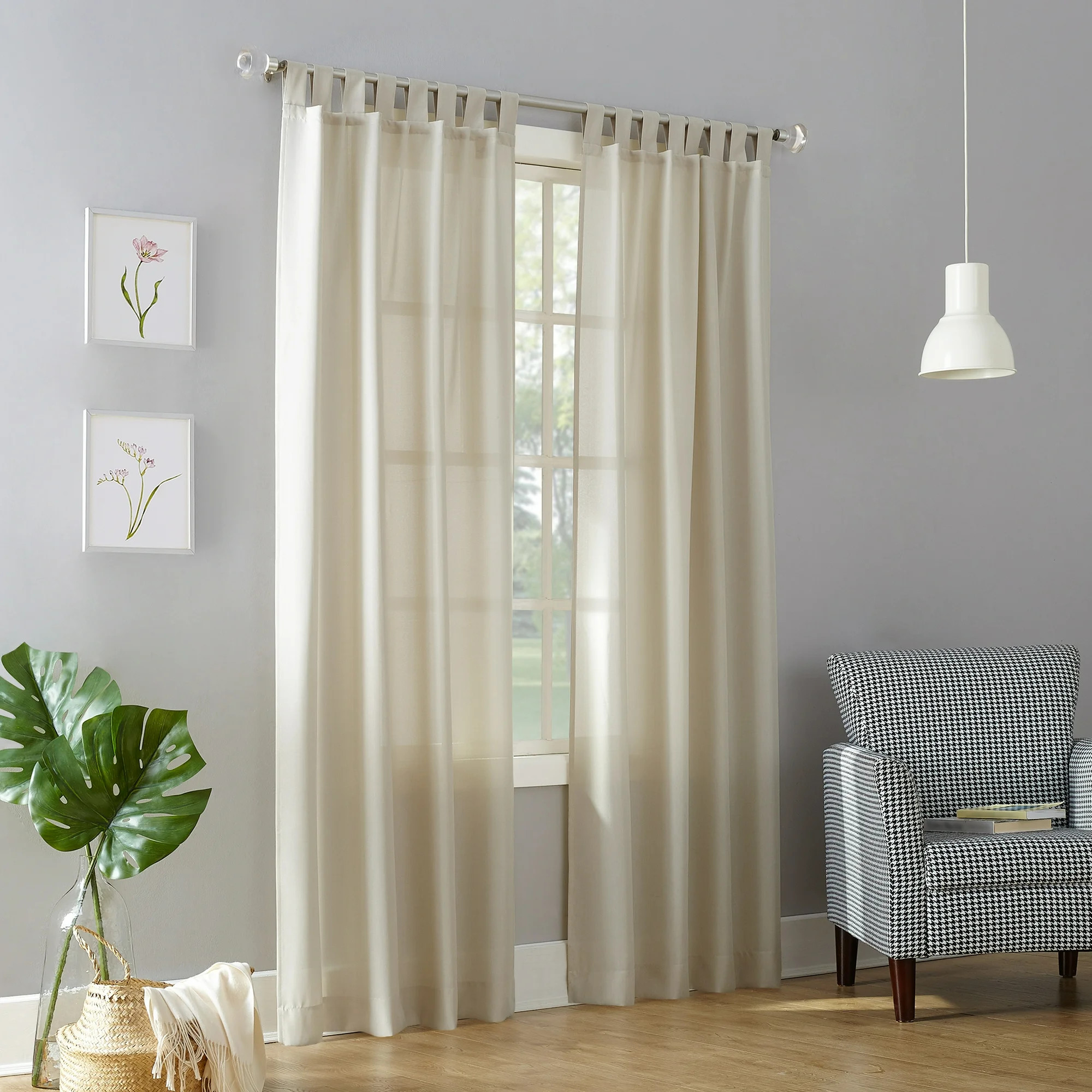 No. 918 Farrell Semi-Sheer Tab Top Curtain Panel | Walmart (US)