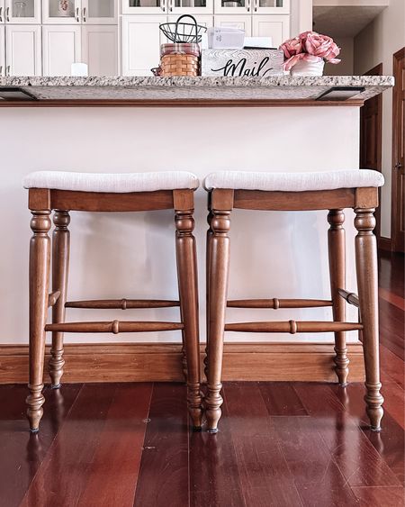 Bar stools that are very sturdy and transitional/ elegant looking. They are easy to assemble! 
Bar stools, Wayfair, 

#LTKSeasonal #LTKhome #LTKFind