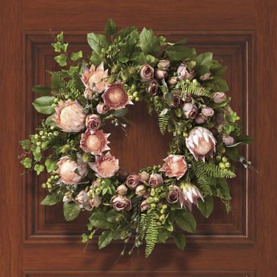 Marcelino Protea & Rose Wreath | Frontgate