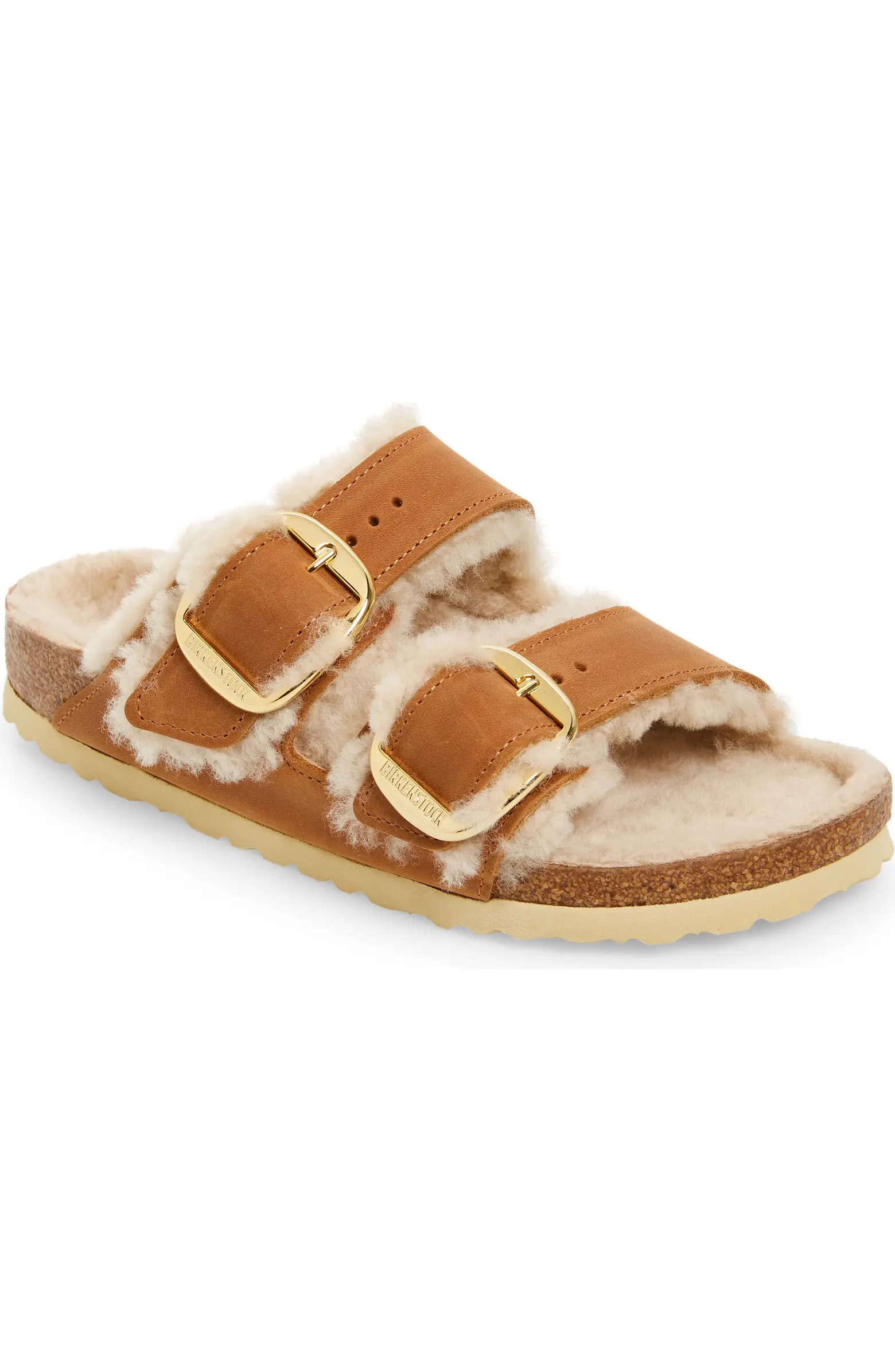 Arizona Big Buckle Genuine Shearling Lined Sandal (Women) | Nordstrom