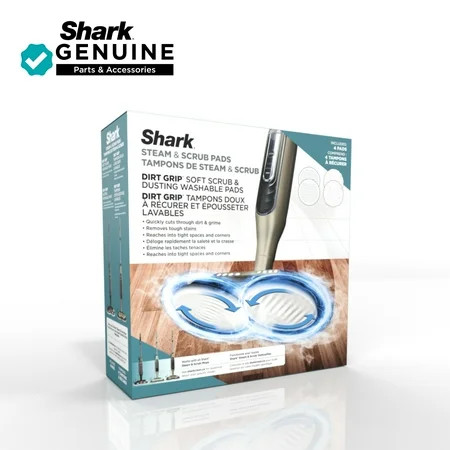 Shark Steam & Scrub Dirt Grip Washable Pad Kit, Sealed Hard Floors, Soft Scrub & Dusting, Up to 20 Washes, XKITP7000D | Walmart (US)