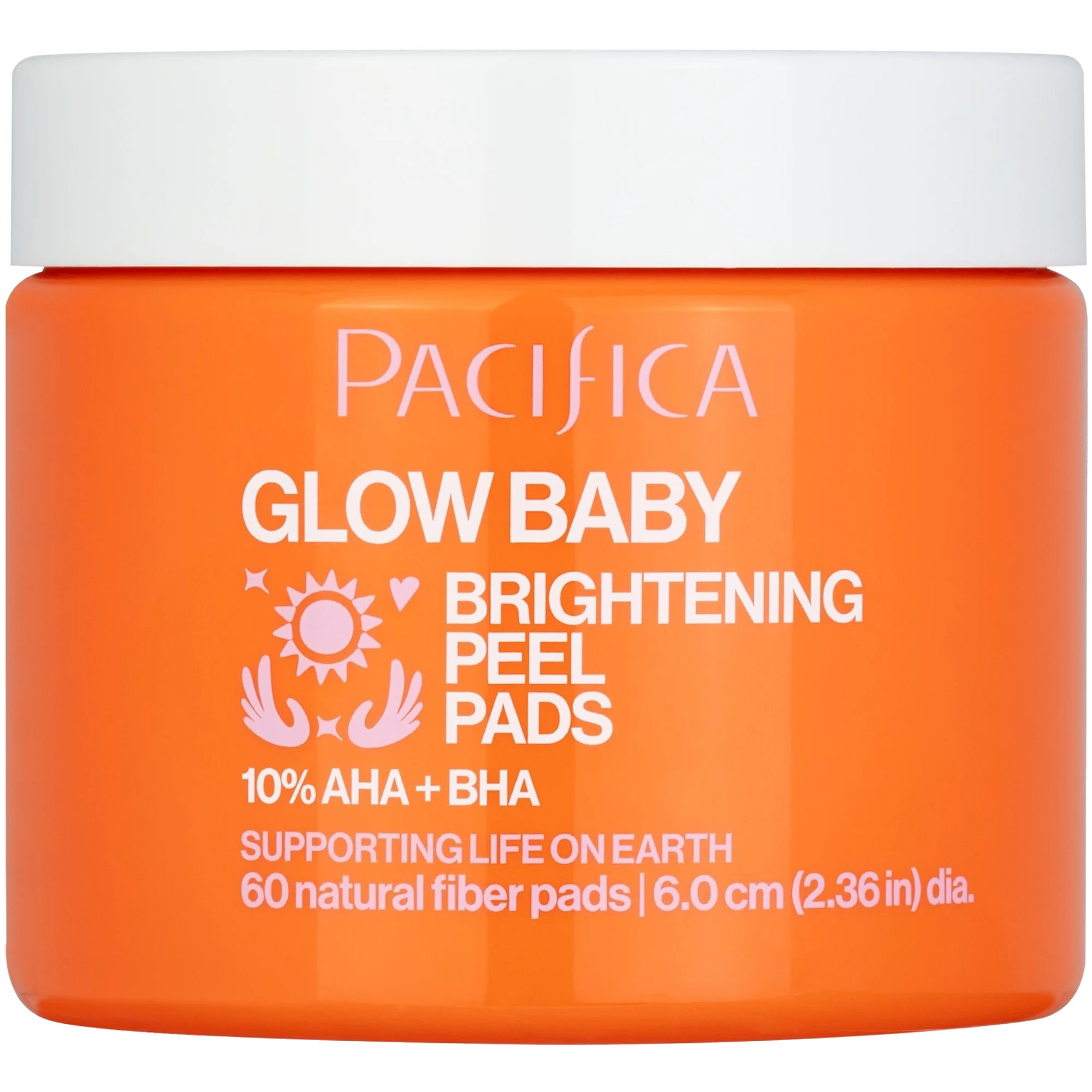 Pacifica Glow Baby Brightening Peel Pads 10% AHA + BHA Exfoliating Face Pads for Glowing Skin Resurfacing Glycolic Acid & Salicylic Acid Pad to Smooth Texture & Minimize Pores 60 Count | Walmart (US)