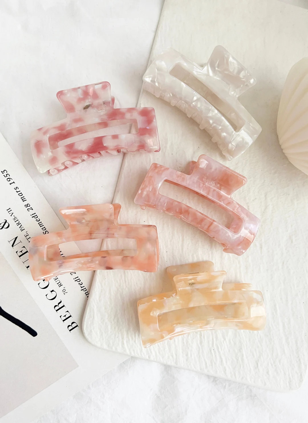 5-pack Assorted Set Hair Clip Tortoise Hair Claw Acetate - Etsy | Etsy (US)