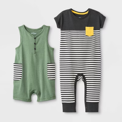 Baby Boys' 2pc Tank Short & Colorblock Dolman Rompers - Cat & Jack™ Green/Gray | Target