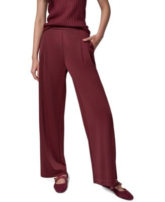 Donna Karan New York Women's Straight-Leg Pull-On High-Rise Pants - Black Cherry | Macy's