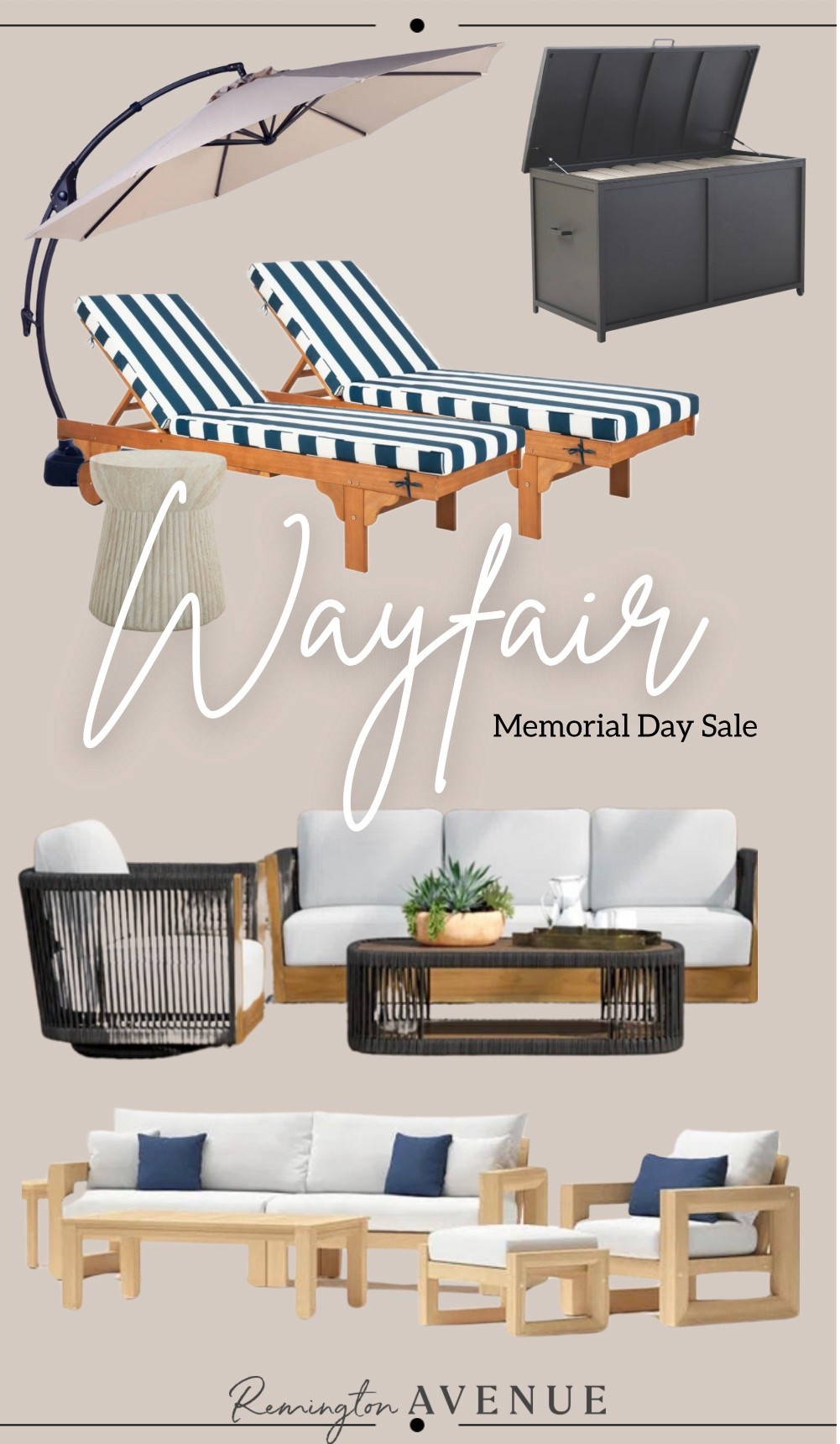 Wayfair Memorial Day sale up to 50% off outdoor Patio furniture! I found some really good options for the pool area.
Reclining chaise loungers set of 2, 5 piece outdoor soda seating, shade umbrellas, dining sets

#LTKHome #LTKSeasonal #LTKSaleAlert