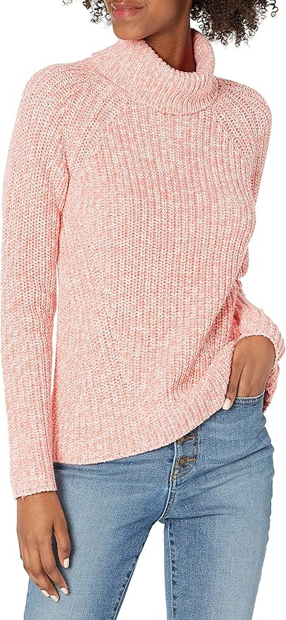 Goodthreads Women's Cotton Shaker Stitch Turtleneck Sweater | Amazon (US)