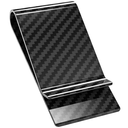 Travelambo Carbon Fiber Money Clip Front Pocket Wallet Minimalist Wallet Slim Wallet Credit Business Card Holder (CB black) | Amazon (US)