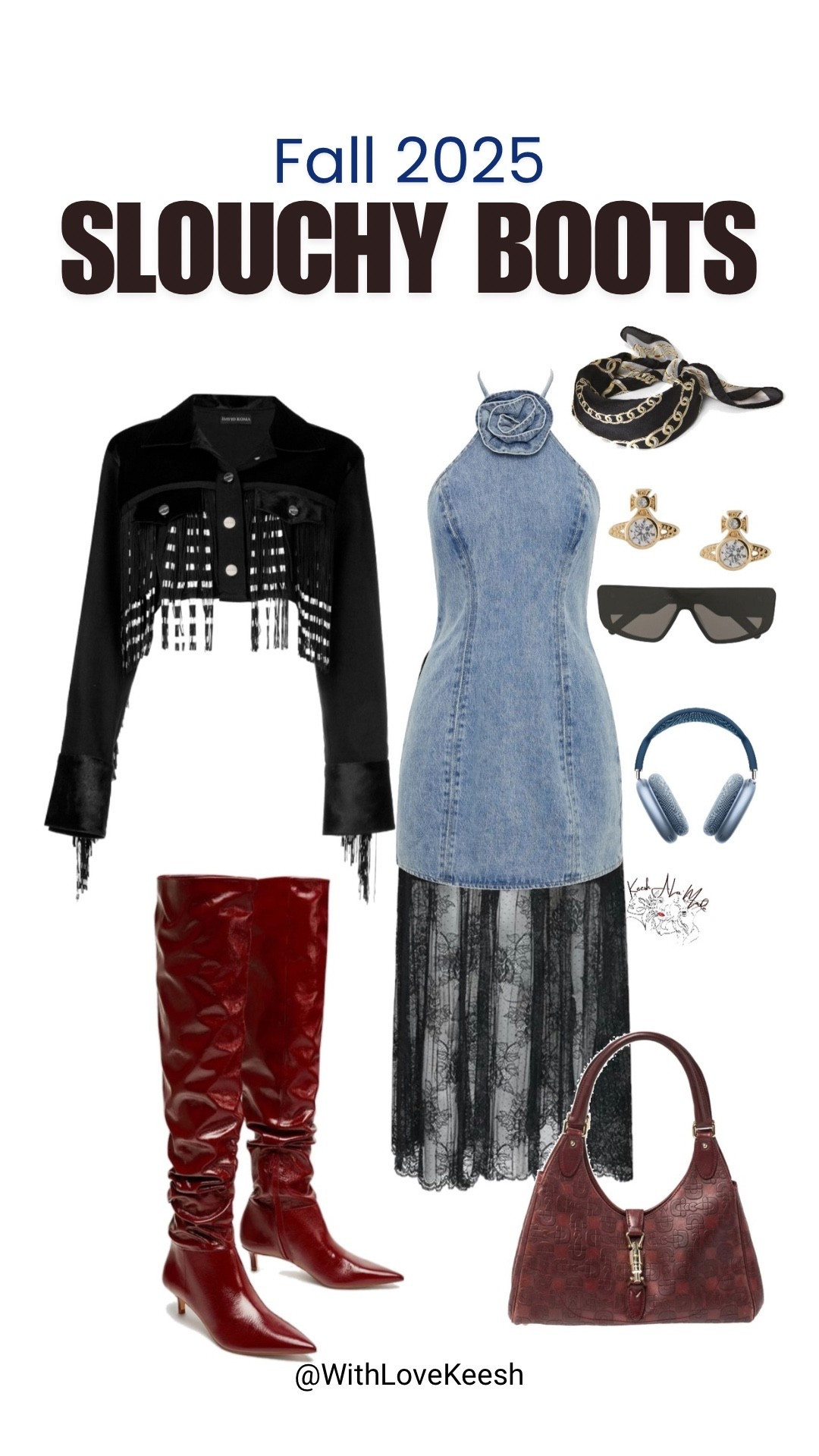 Fall 2025: slouchy boots 👢 + sheer + denim + scarf 

#LTKTall #LTKStyleTip #LTKItBag