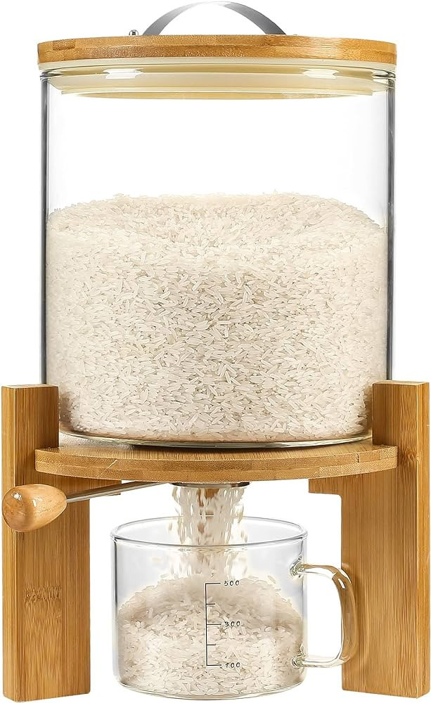 Vuinop Rice Dispenser, Rice Storage Container：Flour and Cereal Container with Airtight Lid and ... | Amazon (US)
