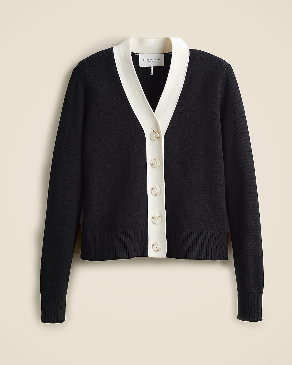 State of Cotton NYC Perry tipped cardigan sweater | J. Crew US