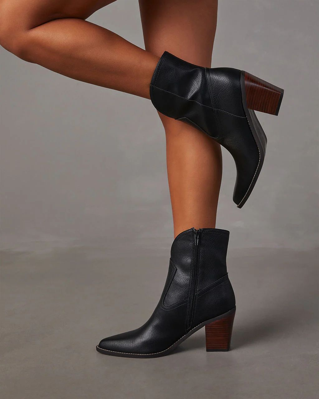Reynolds Faux Leather Western Ankle Boots | VICI Collection