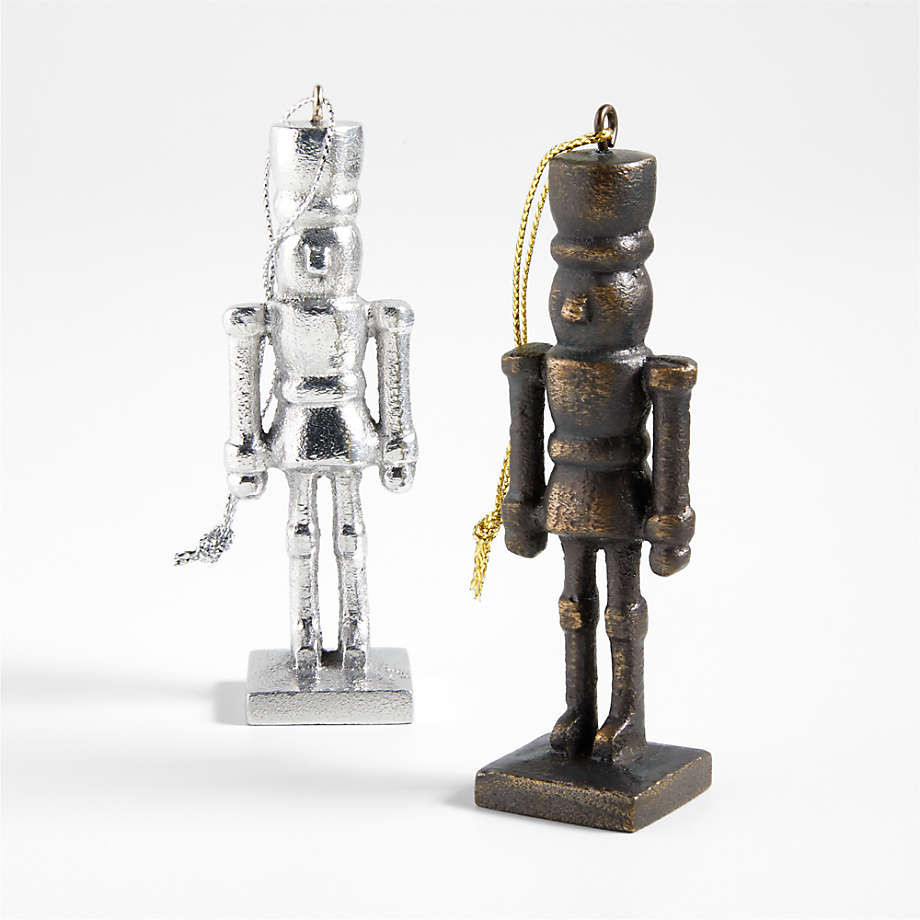 Silver Nutcracker Christmas Tree Ornament | Crate & Barrel | Crate & Barrel