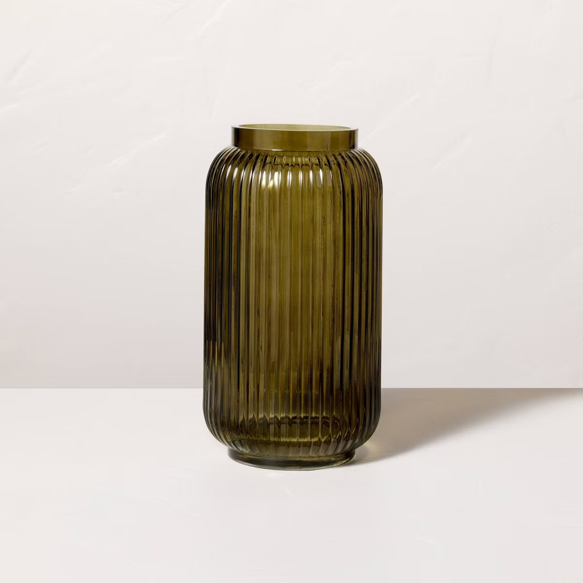 Ribbed Glass Jug Vase Dark Green - Hearth & Hand™ with Magnolia | Target