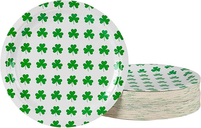 BLUE PANDA Paper Plate Set St Patrick's Day Decorations (9 In 80-Pack) | Amazon (US)