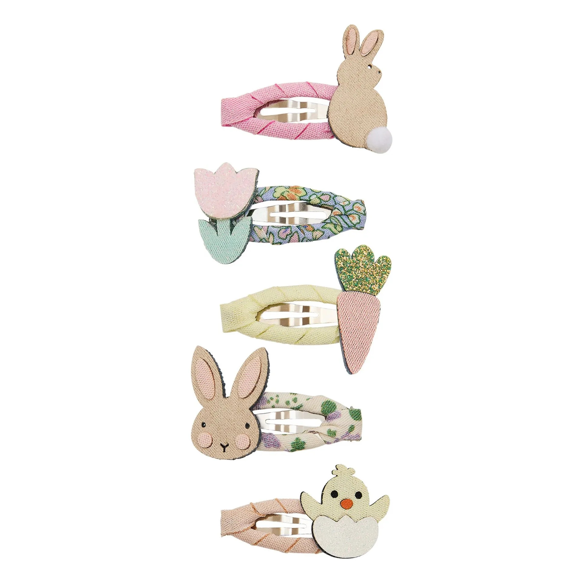 Set of 5 Rabbit &amp; Chick clips | Powder pink | Smallable