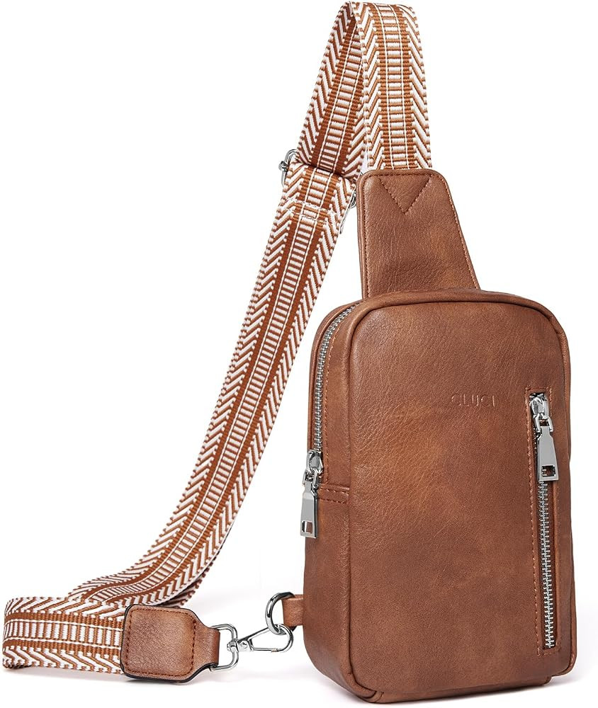 CLUCI Small Sling Bag for Women Vegan Leather Crossbody Chest Bags Trendy, Women's Fanny Pack | Amazon (US)