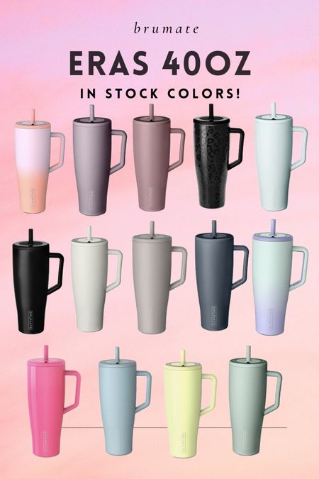 Brumate Era 40oz in stock colors!! 💗

The Era tumbler is totally leakproof, and made for stress free sips on the go. It has a fully leakproof Ü-Turn™ lid that works for both cold and carbonated beverages, ColdKey™ metal straw for minimizing the amount of plastic sitting in your water, BevGuard™ technology to keep ice for 24+ hours, and a cup-holder friendly base so you can enjoy 40oz of your favorite beverage, free of leaks and spills throughout your daily journey.

#LTKHome #LTKFindsUnder50 #LTKFamily