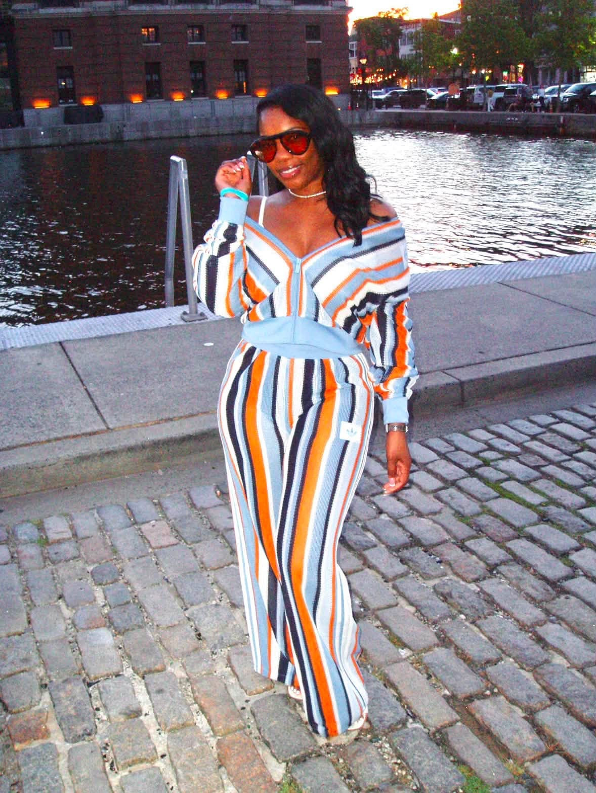 Grab this striped knit @adidas set before it sells out. Must have! 

Wearing a size XS top and M bottom.

#summeroutfit #outfitinspo #matchingset

#LTKootd